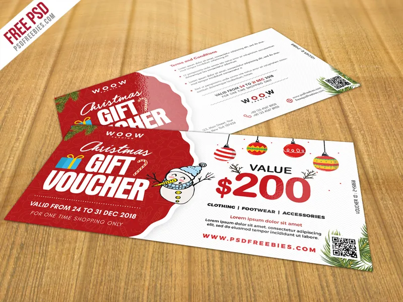 Holiday Season Sale Gift Voucher PSD