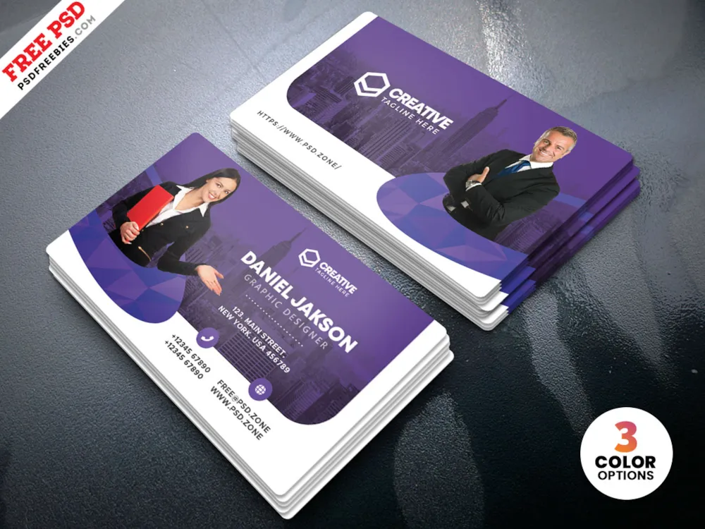 Horizontal Corporate Business Card PSD Template