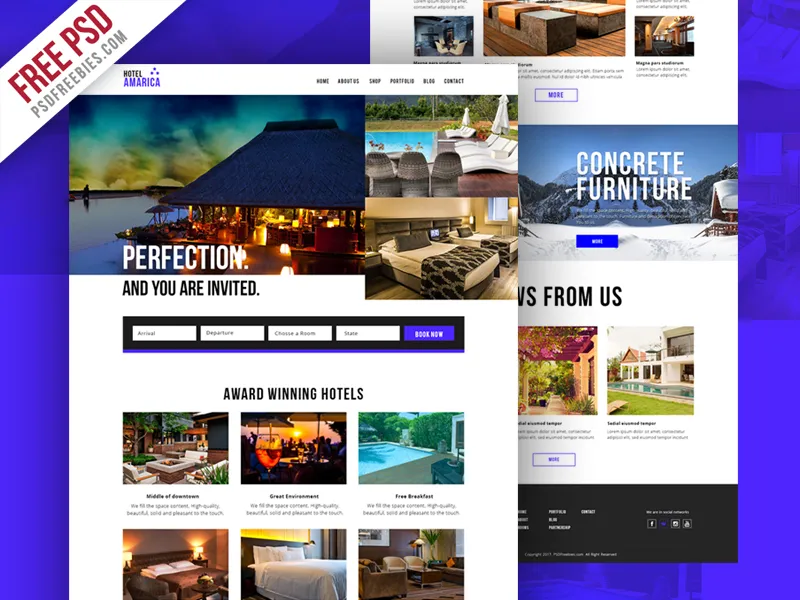 Hotel Booking Website Template PSD