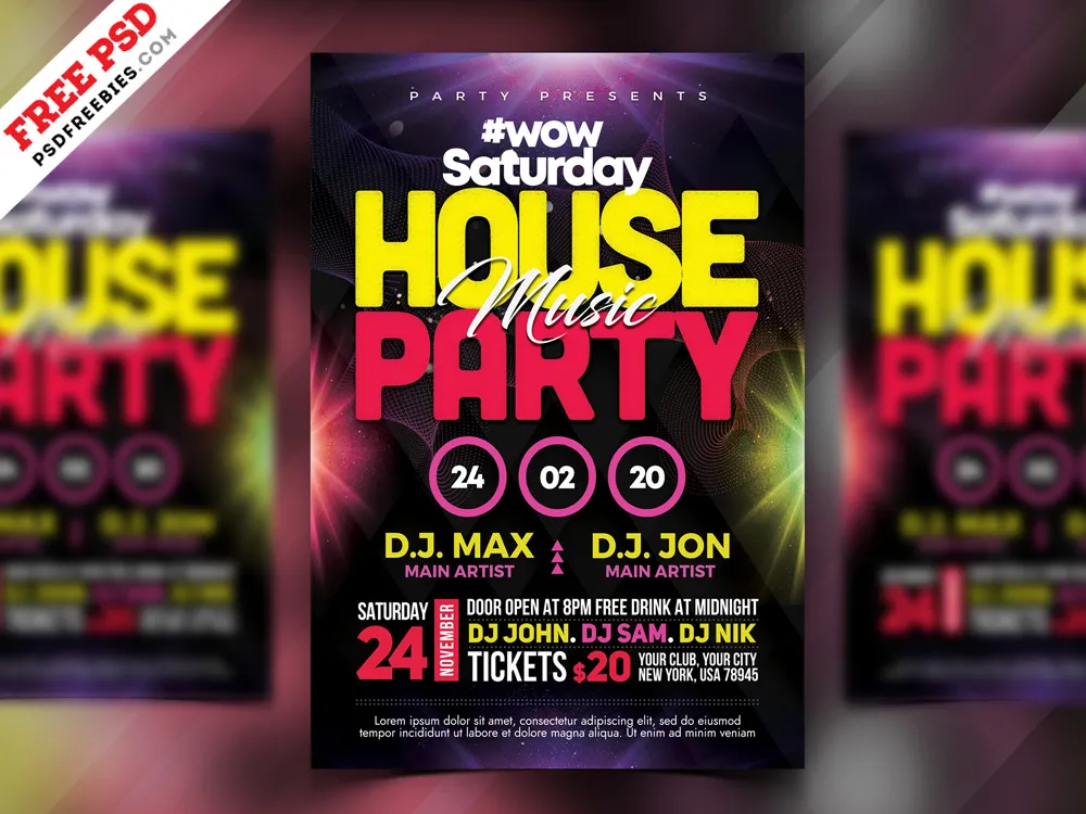 House Party Flyer Design Free PSD