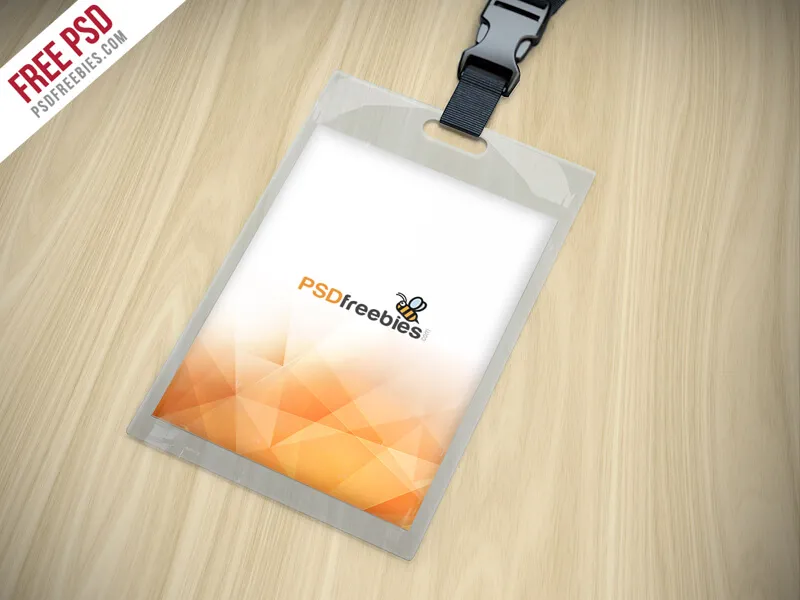 Identity Card Holder Mockup Free PSD
