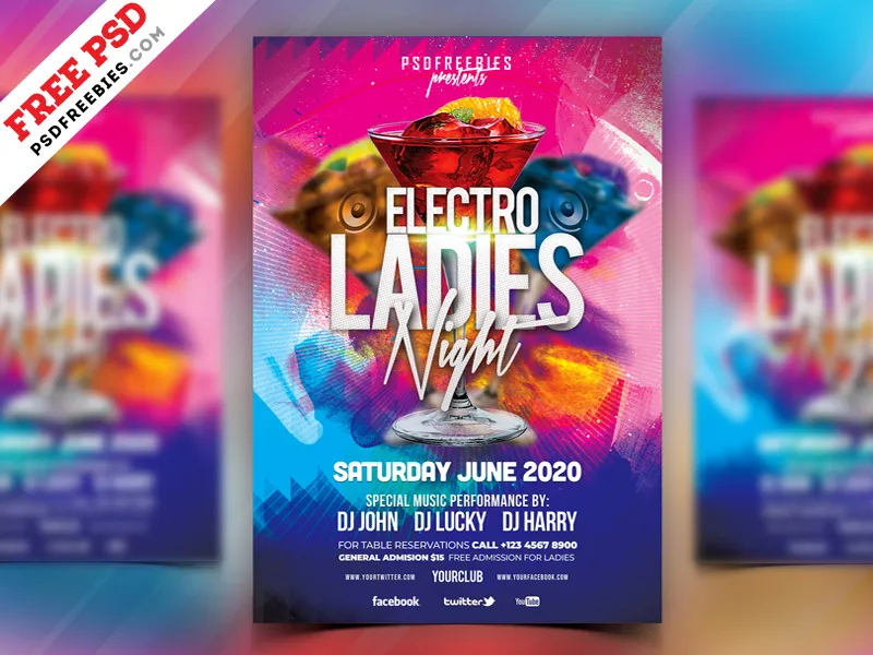 Ladies Night Party Flyer Design PSD