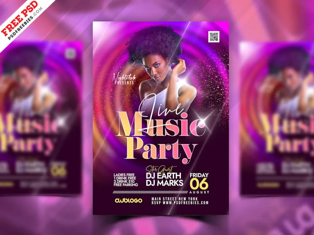 Live Music Party Promotion Flyer PSD