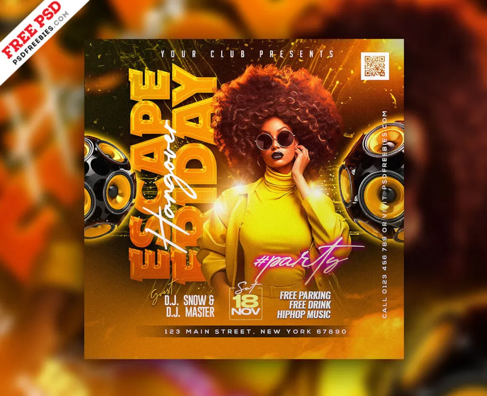 Luxury Night Club Party Post PSD Template