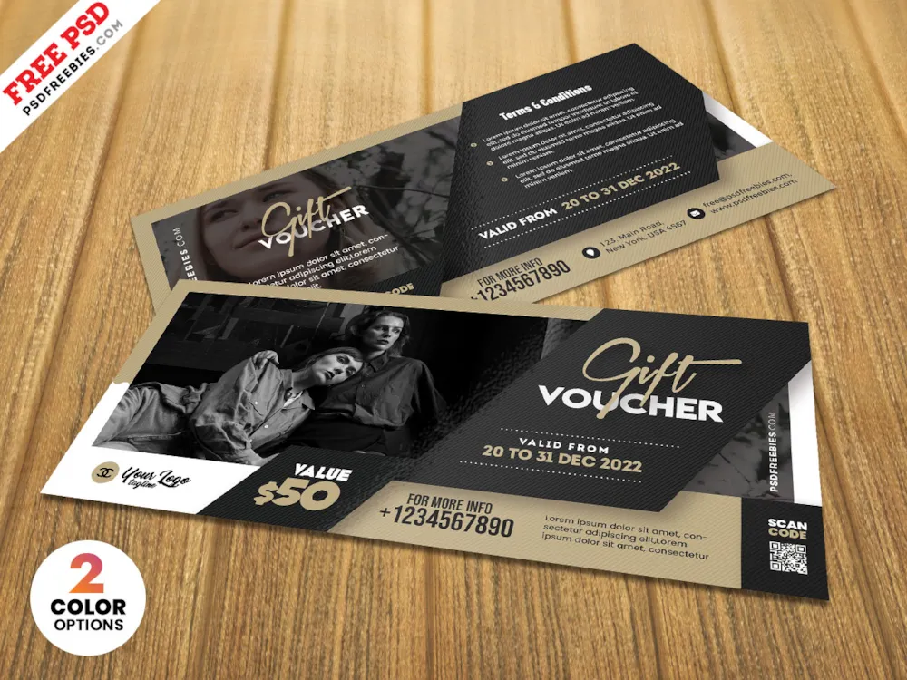 Luxury Store Gift Voucher PSD Templates
