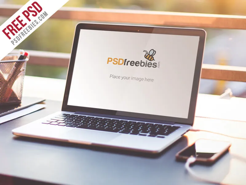 Macbook Air Mockup Free PSD Freebie