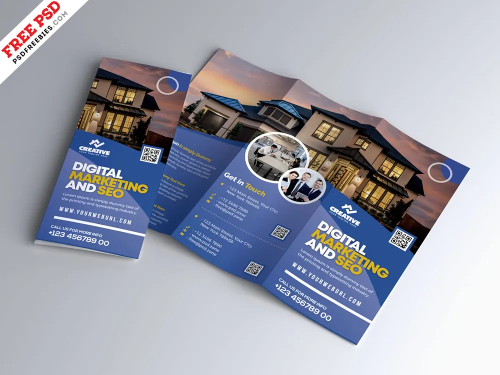 Marketing Business Tri-Fold Brochure PSD