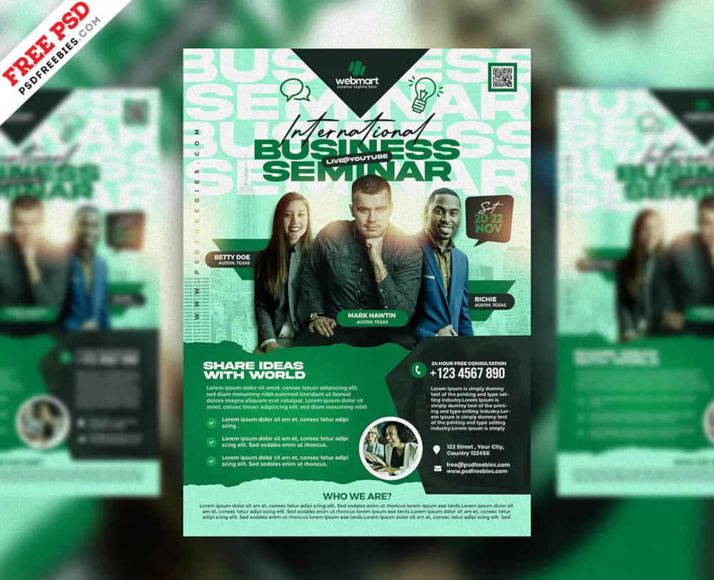 Marketing Workshop Seminar Flyer Design PSD