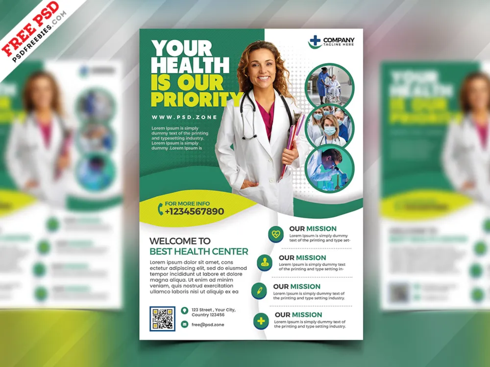 Medical Care and Hospital Flyer PSD