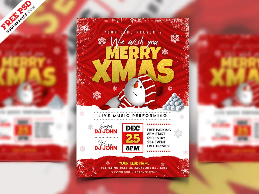 Merry Christmas Flyer PSD Template