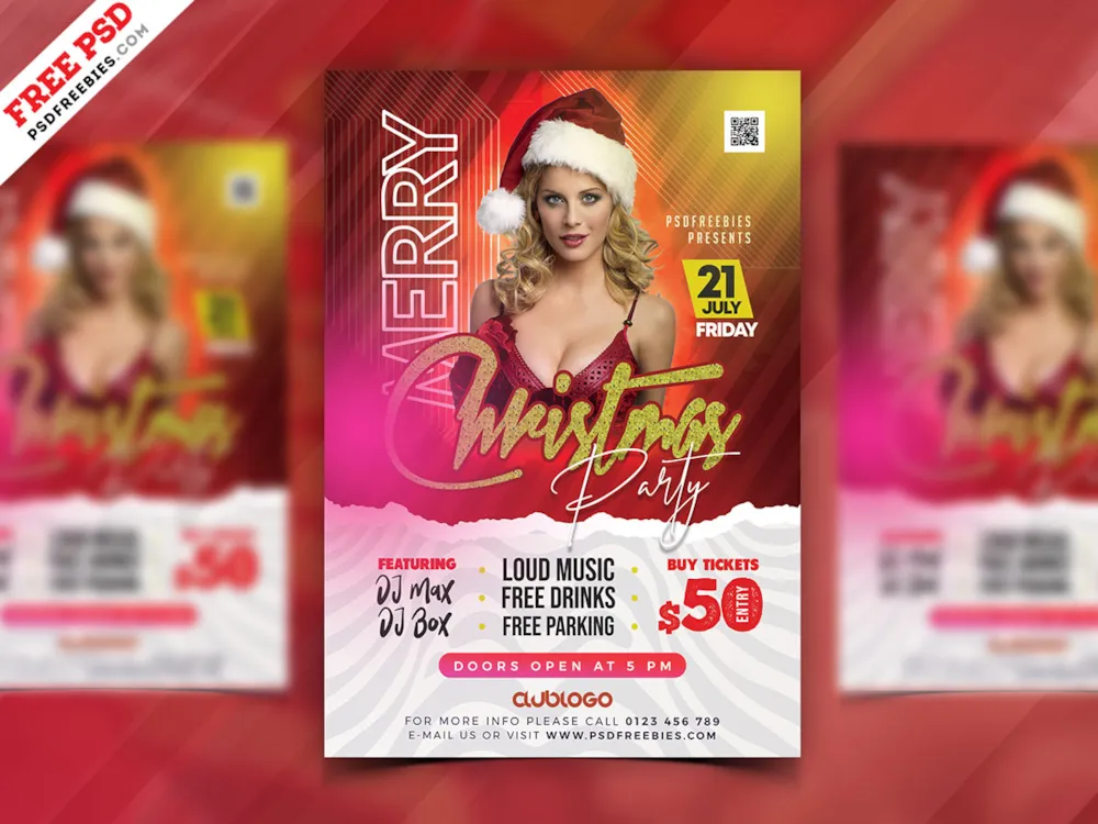 Merry Xmas Party Flyer PSD Template
