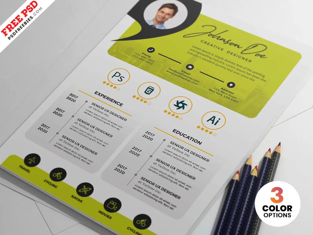 Minimalist Curriculum Vitae Template PSD