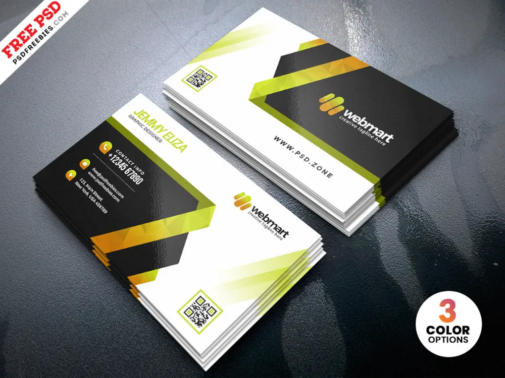 Modern Abstract Business Card PSD Template