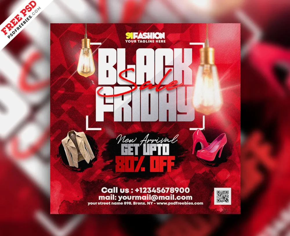 Modern Black Friday Sale Social Media Post PSD
