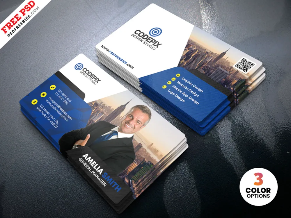 Modern Business Card Design PSD Template