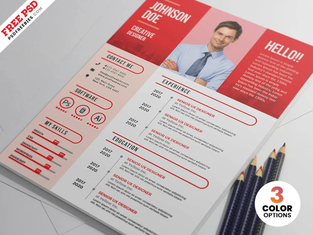 Modern CV Resume Template PSD