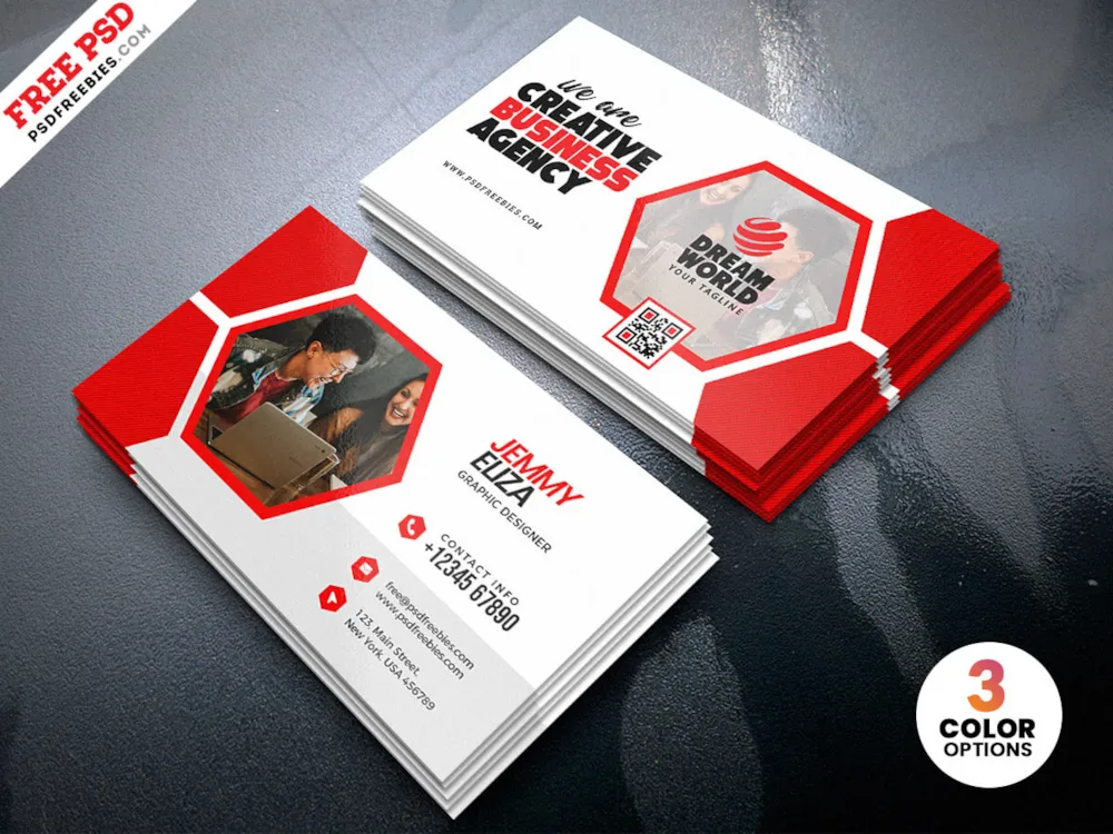 Modern Geometric Business Card Design PSD
