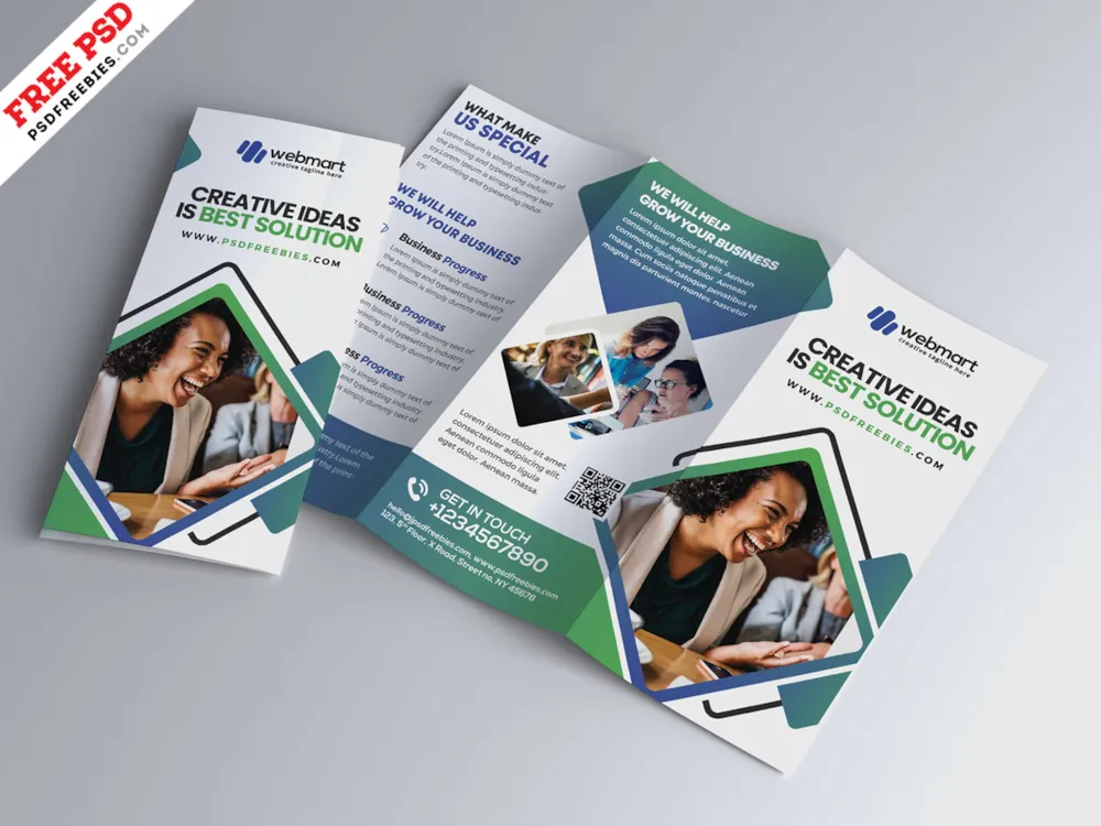 Modern Tri-Fold Brochure Design PSD