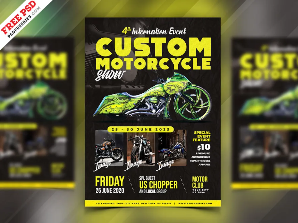 Motorcycle Show Event Flyer PSD
