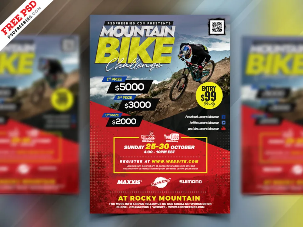 Mountain Bike Rally Event Flyer PSD