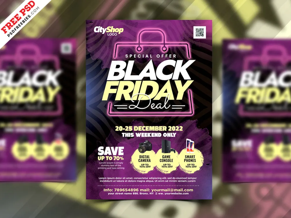 Multipurpose Black Friday Sale Promotional Flyer PSD