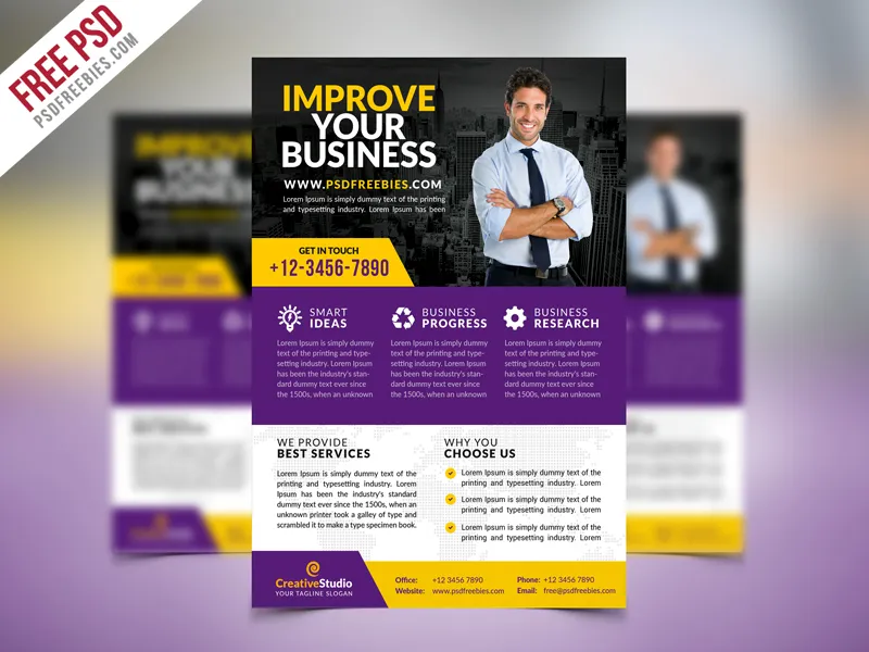 Multipurpose Corporate Business Flyer PSD Template