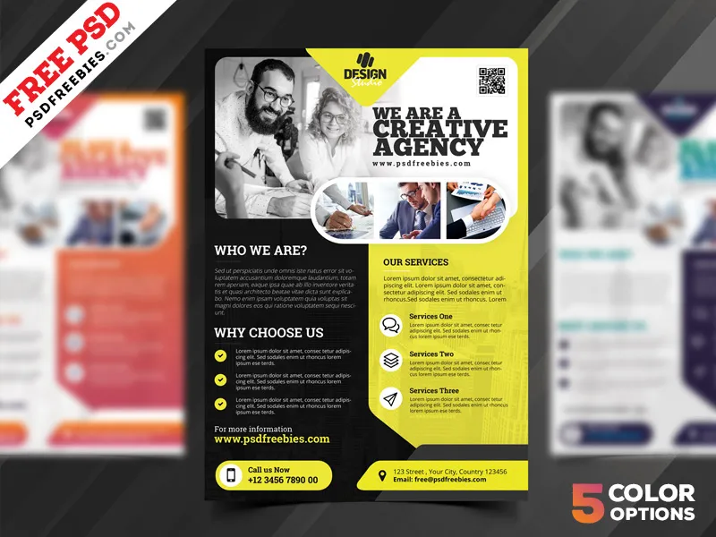 Multipurpose Corporate Flyer Free PSD Set