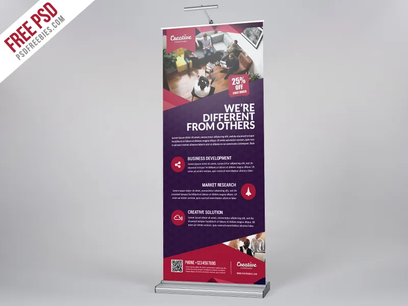 Multipurpose Corporate Roll-Up Banner Free PSD