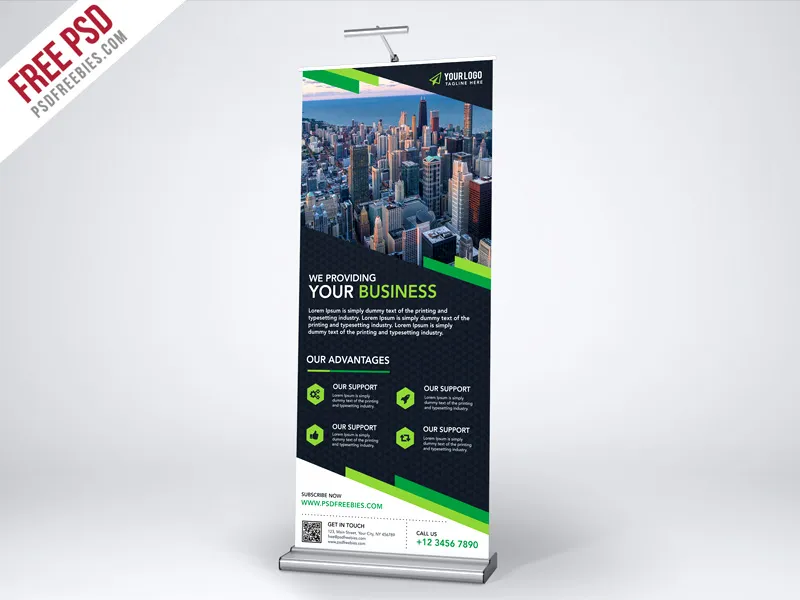 Multipurpose Creative Roll-up Banner Template PSD