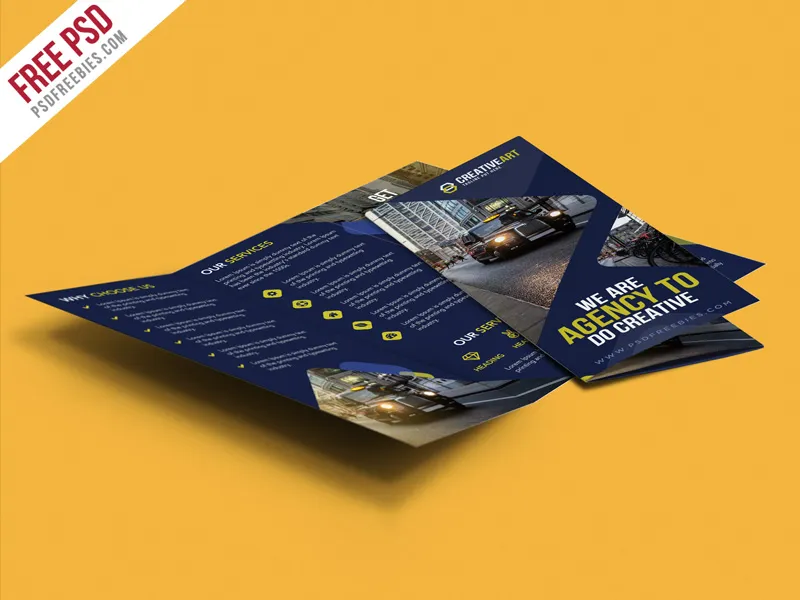 Multipurpose Trifold Business Brochure PSD Template
