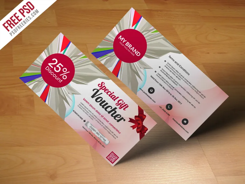 Multiuse Gift Voucher Template Free PSD