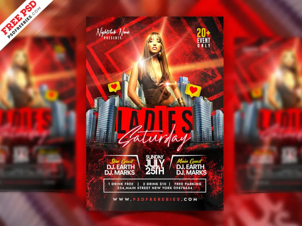 Night Club DJ Party Flyer Design PSD