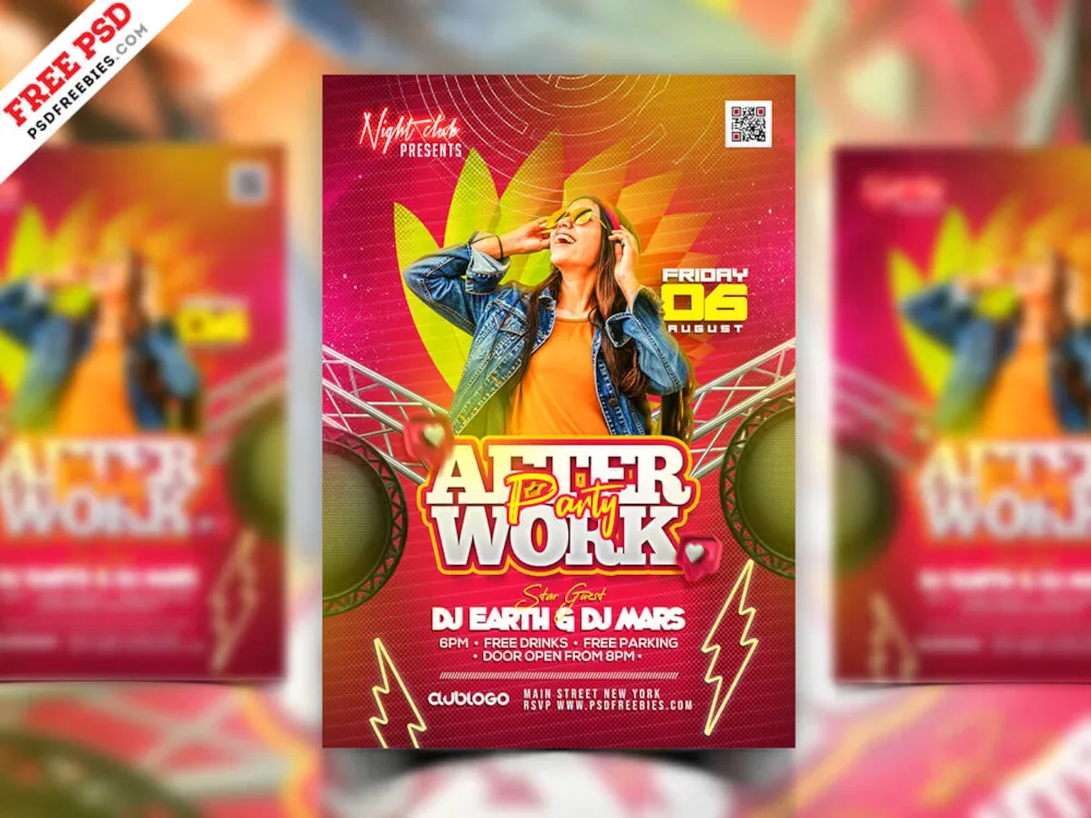 Night Club DJ Party Flyer PSD Template