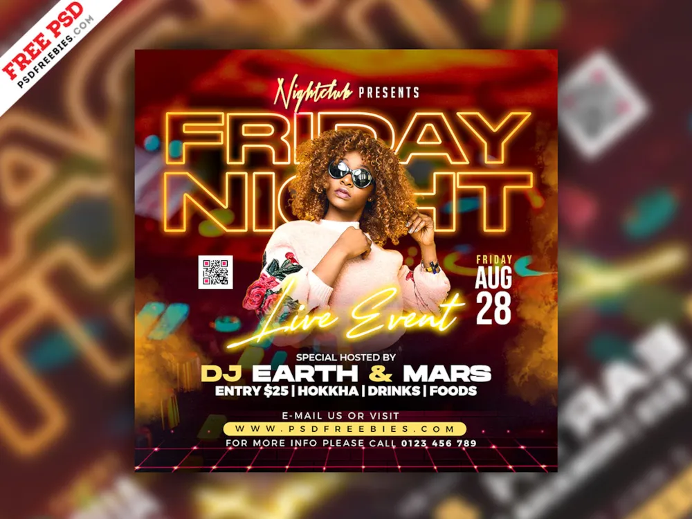 Night Club Dj Party Instagram Post PSD