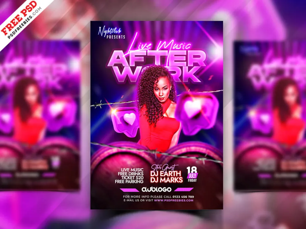 Night Club Event Party Flyer PSD Template