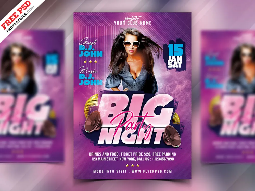 Night Club Party Event Flyer PSD