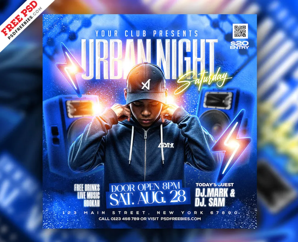 Night Club Weekend DJ Party Post PSD