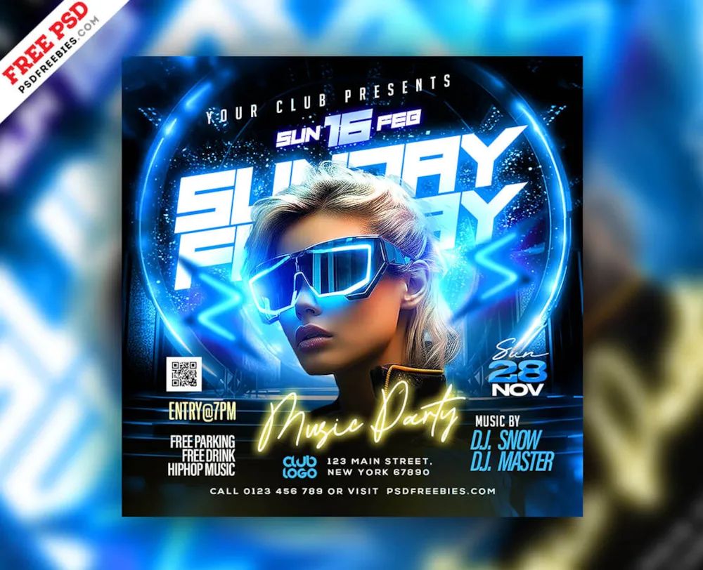 Night Club Weekend Party Social Media Post PSD
