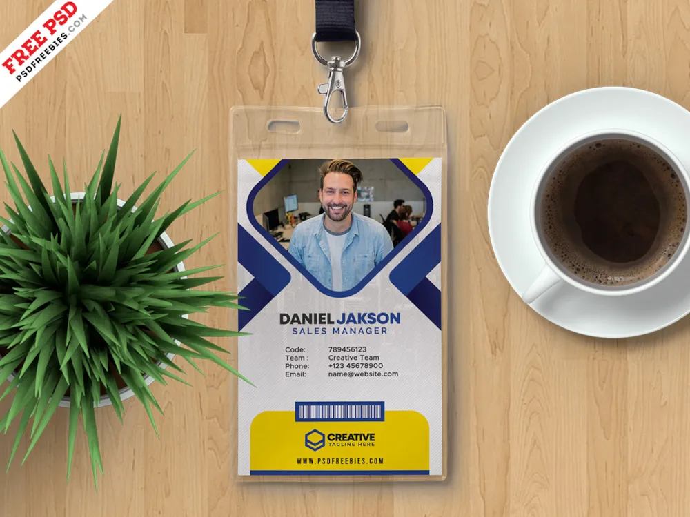 Office Employee Identity Card Design PSD