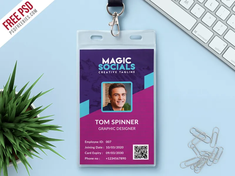 Office Identity Card Free PSD