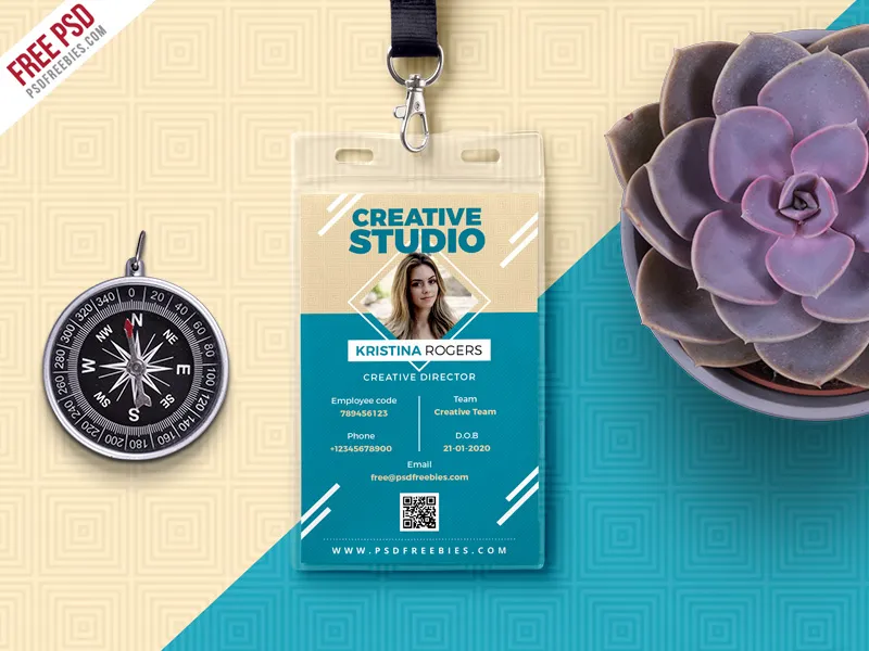 Office Photo Identity Card Free PSD