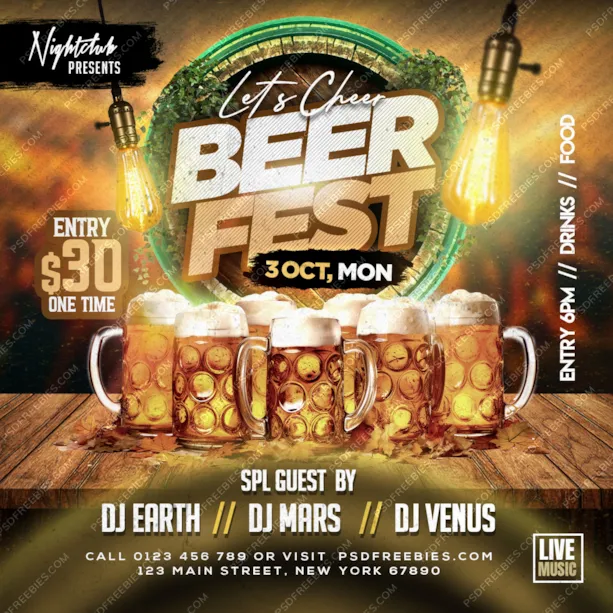 Oktoberfest Celebration Instagram Post PSD Template