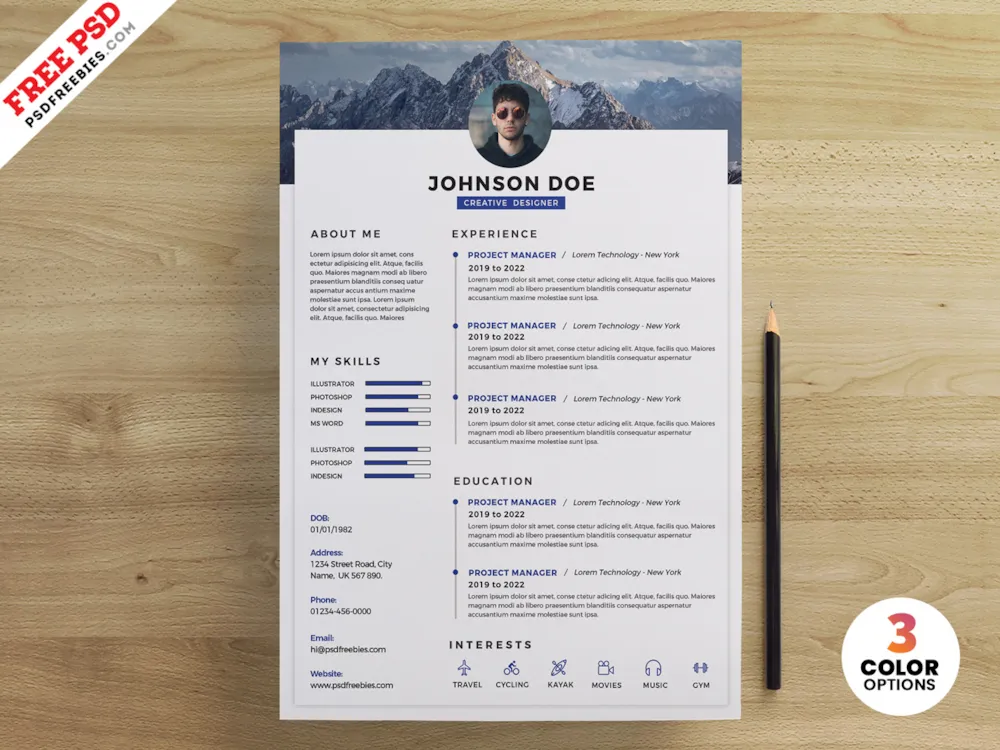 PSD Clean Resume Design Templates