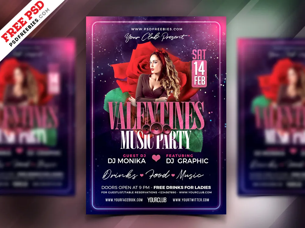 PSD Valentine Day Music Party Flyer