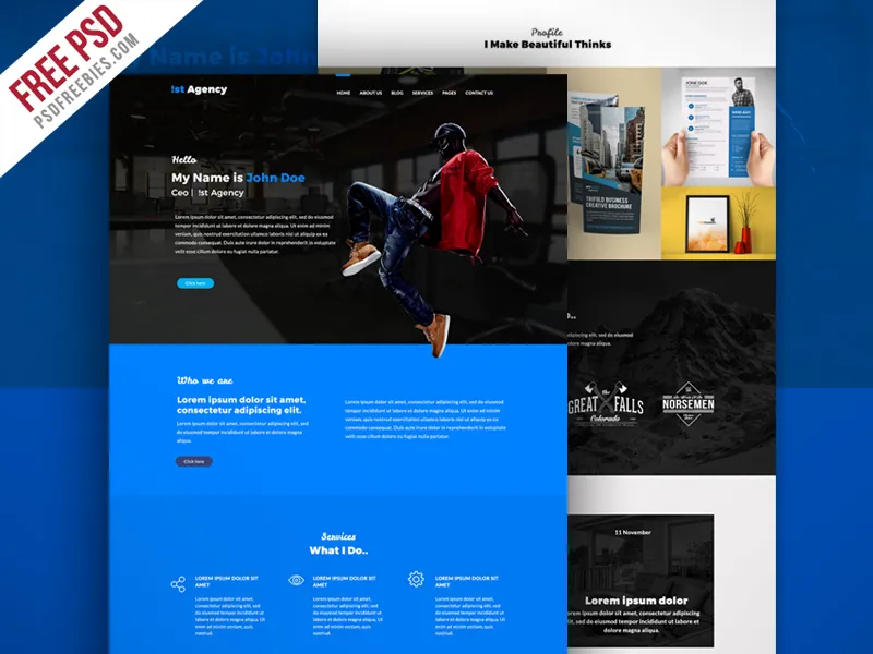 Personal Portfolio Website Theme Free PSD