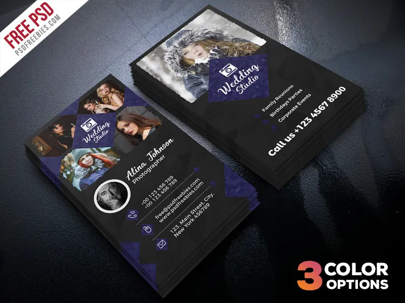 Photographer Business Card Template PSD Set