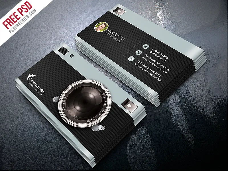Photography Business Card Template Free PSD
