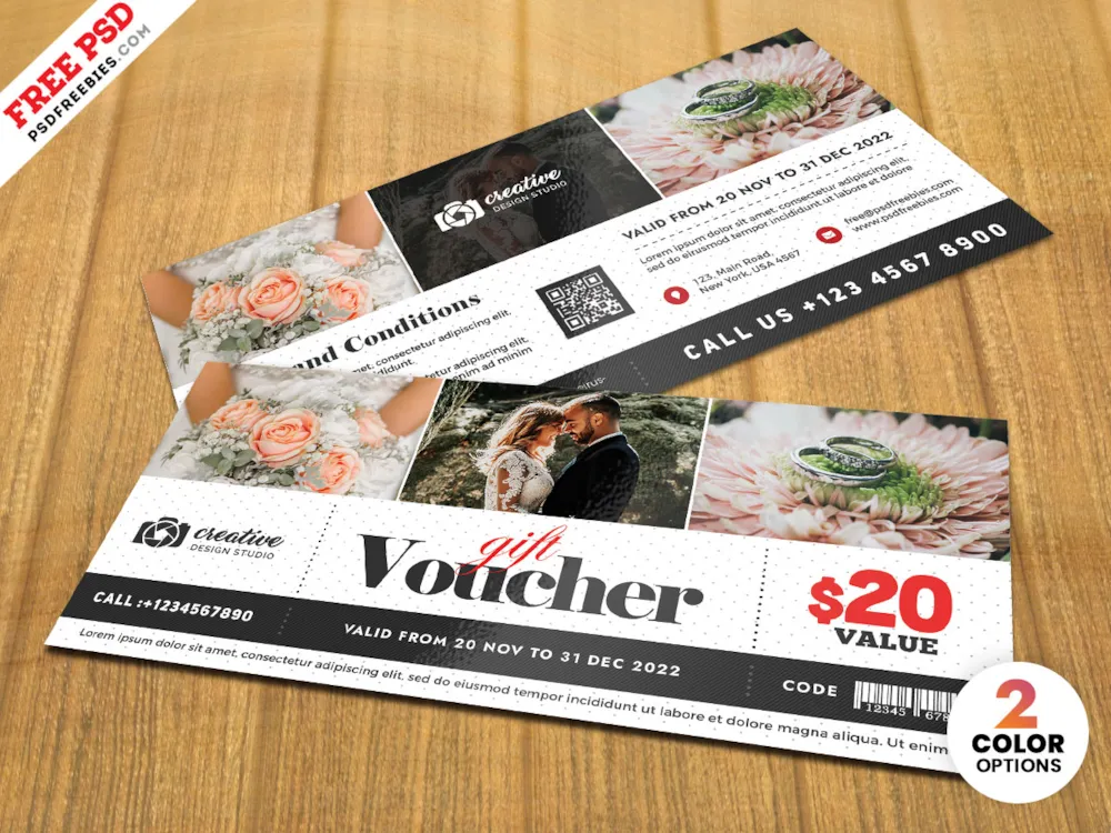Photography Gift Voucher Template PSD