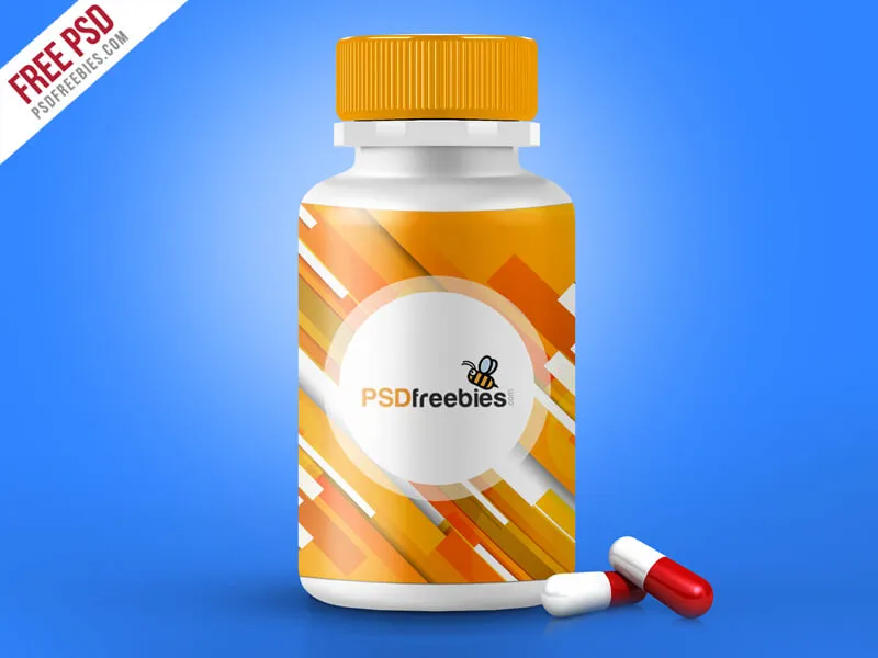Pills Bottle Mockup Free PSD