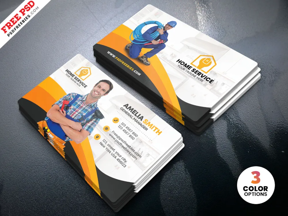 Plumber Business Card PSD Template